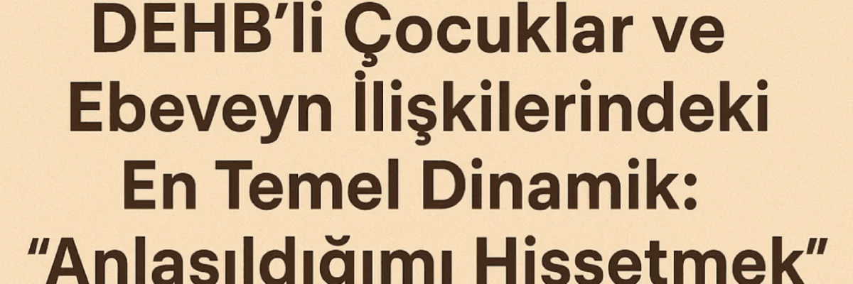 DEHB’li Çocuklar ve Ebeveyn Bağlantılarındaki En Temel Dinamik: “Anlaşıldığımı Hissetmek”